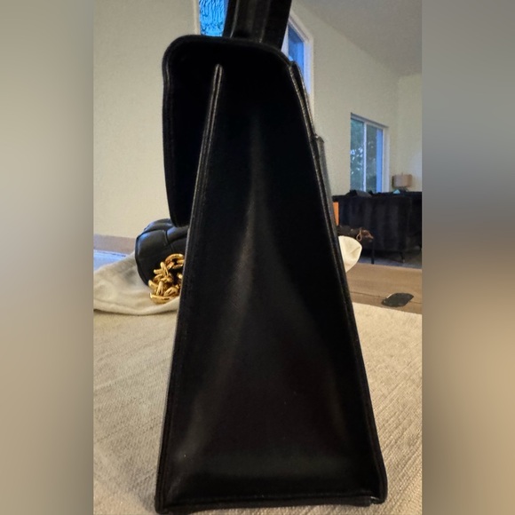 VERSACE Vintage classic. Black MEDALLION bag w shining gold hardware. A STEAL. - Picture 9 of 15